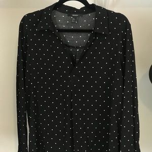 Black and white polka dot blouse